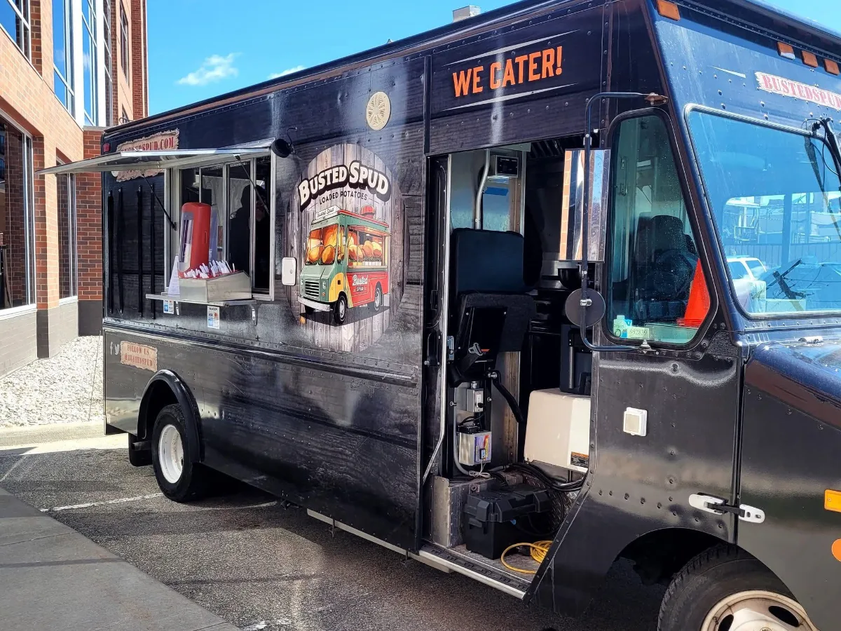 The Busted Spud food truck parked at an event in the Fox Valley, Wisconsin